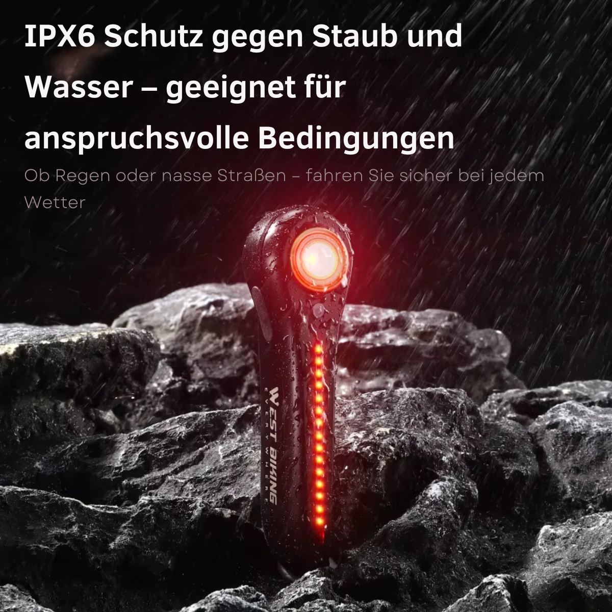 Veltrix - Fahrrad Rücklicht mit Bremslichtfunktion