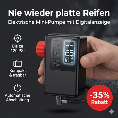 Mini elektrische Fahrradpumpe mit 120 PSI und digitalem Display tragbarer Kompressor für Fahrradreifen mit automatischer Abschaltung